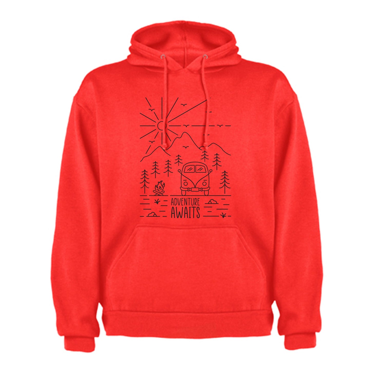 VW Camper Van Adventure Awaits into the mountains Mens/Unisex Hoodie