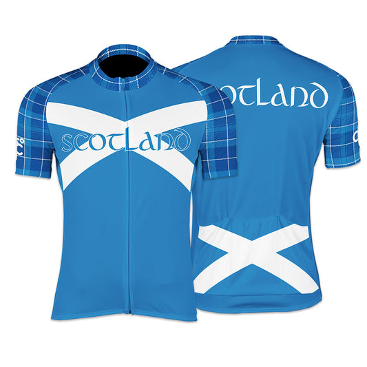 Scotland Ladies Short Sleeve Cycling Jersey (Blue)