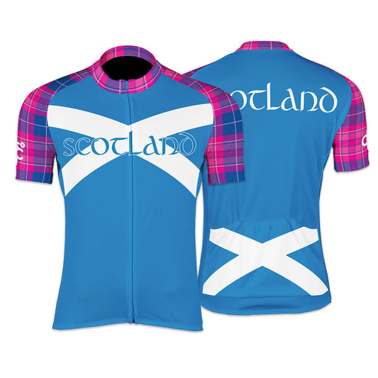 Scotland Ladies Short Sleeve Cycling Jersey (Pink)