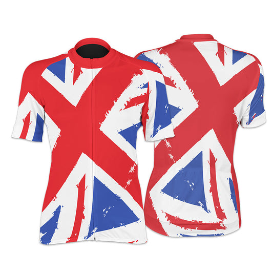 UK Ladies Short Sleeve Cycling Jersey (Blue)